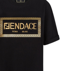 Kaos Pendek FENDI dengan Motif Gambar/Cetak, Cocok untuk Pria dan WanitaF-17