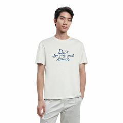 Kaos Pendek DIOR dengan Motif Gambar/Cetak, Cocok untuk Pria dan Wanita -D-01