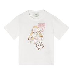 Kaos Pendek FENDI dengan Motif Gambar/Cetak, Cocok untuk Pria dan WanitaF-44
