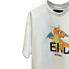 Kaos Pendek FENDI dengan Motif Gambar/Cetak, Cocok untuk Pria dan WanitaF-03