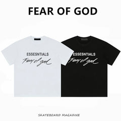 ESSENTIALS FEAR OF GOD Kaos lengan pendek original merek streetwear fashion dengan model super oversized (sangat longgar).FG-9703