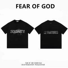 ESSENTIALS FEAR OF GOD Kaos lengan pendek original merek streetwear fashion dengan model super oversized (sangat longgar).FG-9710
