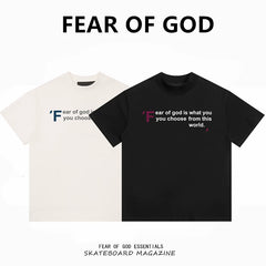 ESSENTIALS FEAR OF GOD Kaos lengan pendek original merek streetwear fashion dengan model super oversized (sangat longgar).FG-9707