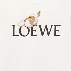 Kaos Pendek LOEWE dengan Motif Gambar/Cetak, Cocok untuk Pria dan Wanita -LE-01