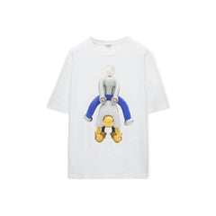 Kaos Pendek LOEWE dengan Motif Gambar/Cetak, Cocok untuk Pria dan Wanita -LE-15