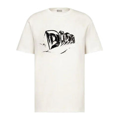 Kaos Pendek DIOR dengan Motif Gambar/Cetak, Cocok untuk Pria dan Wanita -D-07