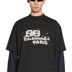 Kaos Pendek Balenciaga dengan Motif Gambar/Cetak, Cocok untuk Pria dan Wanita -BL-01