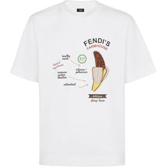 Kaos Pendek FENDI dengan Motif Gambar/Cetak, Cocok untuk Pria dan WanitaF-23