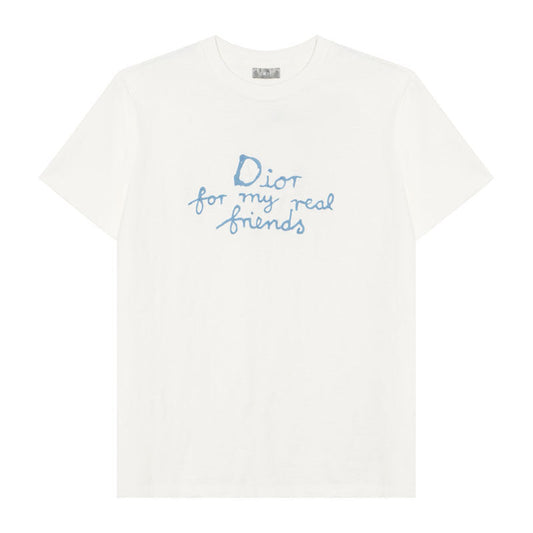 Kaos Pendek DIOR dengan Motif Gambar/Cetak, Cocok untuk Pria dan Wanita  -D-01