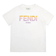 Kaos Pendek FENDI dengan Motif Gambar/Cetak, Cocok untuk Pria dan WanitaF-19