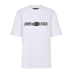 Kaos Pendek FENDI dengan Motif Gambar/Cetak, Cocok untuk Pria dan WanitaF-16
