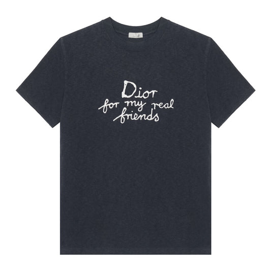 Kaos Pendek DIOR dengan Motif Gambar/Cetak, Cocok untuk Pria dan Wanita  -D-02