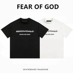 ESSENTIALS FEAR OF GOD Kaos lengan pendek original merek streetwear fashion dengan model super oversized (sangat longgar).FG-9705