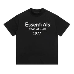 ESSENTIALS FEAR OF GOD Kaos lengan pendek original merek streetwear fashion dengan model super oversized (sangat longgar).FG-9712