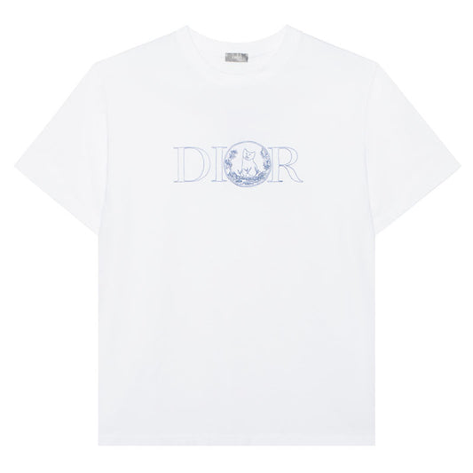 Kaos Pendek DIOR dengan Motif Gambar/Cetak, Cocok untuk Pria dan Wanita  -D-05