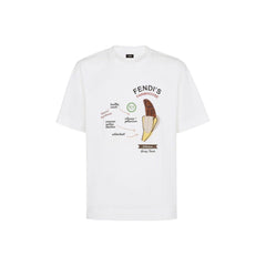 Kaos Pendek FENDI dengan Motif Gambar/Cetak, Cocok untuk Pria dan WanitaF-23