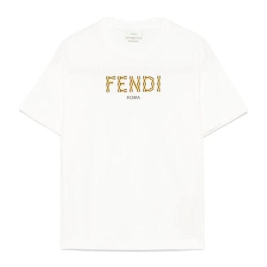 Kaos Pendek FENDI dengan Motif Gambar/Cetak, Cocok untuk Pria dan WanitaF-33