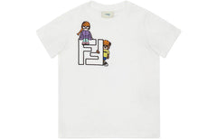 Kaos Pendek FENDI dengan Motif Gambar/Cetak, Cocok untuk Pria dan WanitaF-32